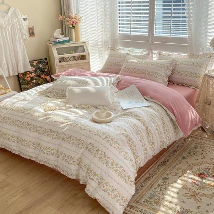 91家纺网 家纺一手货源 找家纺 潮邦 2025新款13372全棉韩式花卉四件套【含买家秀】 心弦