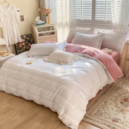 91家纺网 家纺一手货源 找家纺 潮邦 2025新款13372全棉韩式花卉四件套【含买家秀】 樱桃花