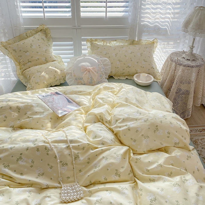 91家纺网 家纺一手货源 找家纺 （总）潮邦 2025新款13372全棉韩式花卉四件套【含买家秀】