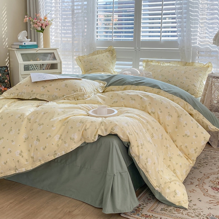 91家纺网 家纺一手货源 找家纺 潮邦 2025新款13372全棉韩式花卉四件套【含买家秀】 花儿鲜