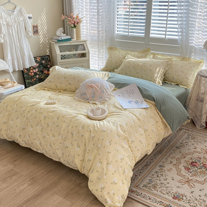 91家纺网 家纺一手货源 找家纺 潮邦 2025新款13372全棉韩式花卉四件套【含买家秀】 花儿鲜