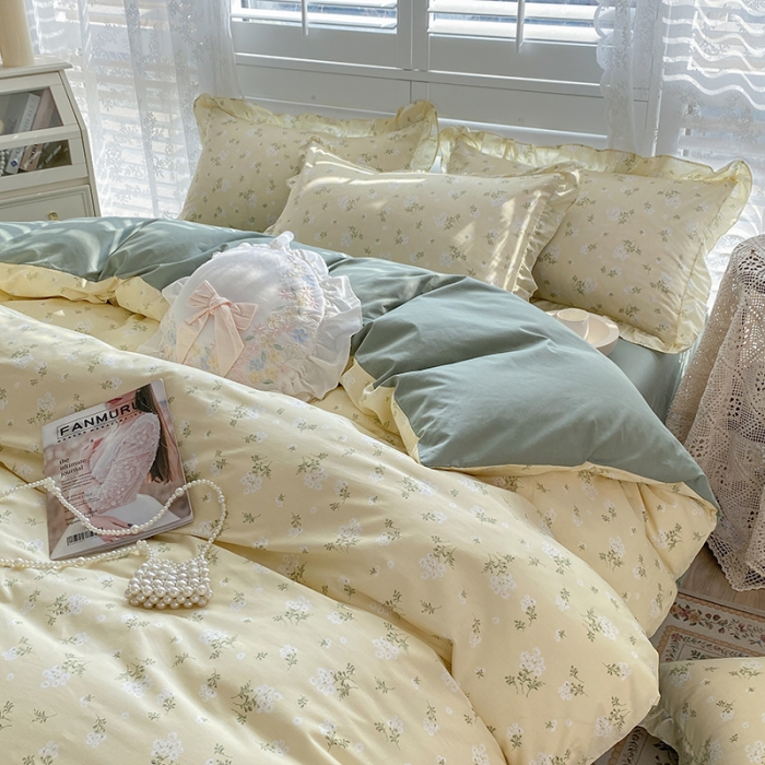 91家纺网 家纺一手货源 找家纺 潮邦 2025新款13372全棉韩式花卉四件套【含买家秀】 花儿鲜