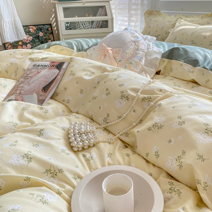 91家纺网 家纺一手货源 找家纺 潮邦 2025新款13372全棉韩式花卉四件套【含买家秀】 花儿鲜