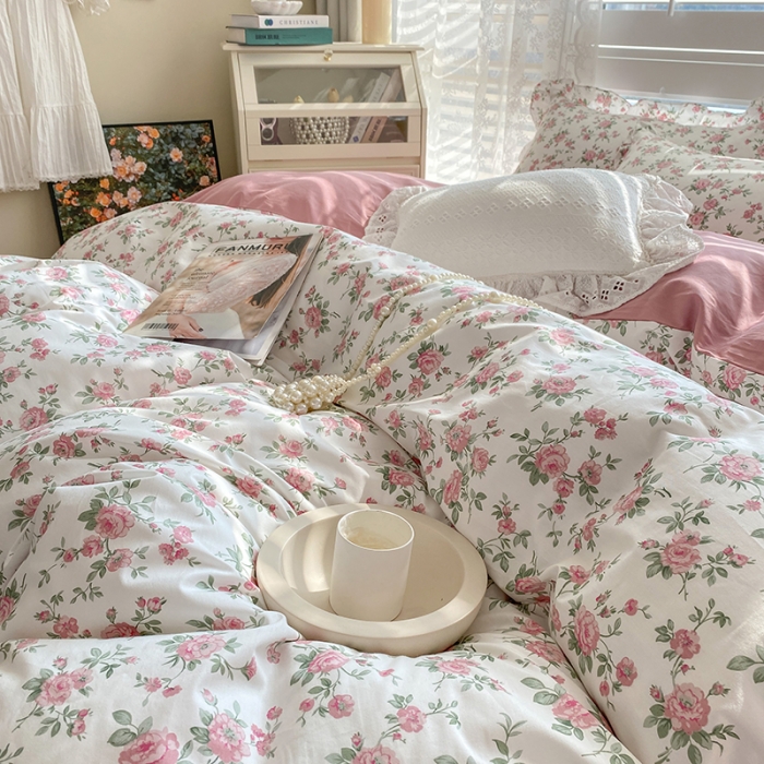 91家纺网 家纺一手货源 找家纺 潮邦 2025新款13372全棉韩式花卉四件套【含买家秀】 此生不换