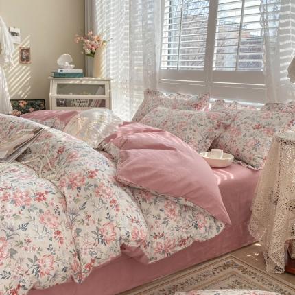 潮邦 2025新款13372全棉韩式花卉四件套【含买家秀】 兰玲梦