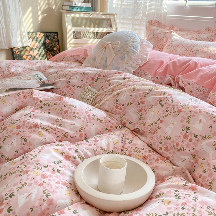 91家纺网 家纺一手货源 找家纺 潮邦 2025新款13372全棉韩式花卉四件套【含买家秀】 恋语