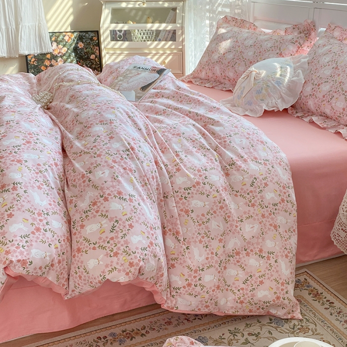 91家纺网 家纺一手货源 找家纺 潮邦 2025新款13372全棉韩式花卉四件套【含买家秀】 恋语