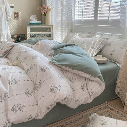 潮邦 2025新款13372全棉韩式花卉四件套【含买家秀】 萝莉塔紫