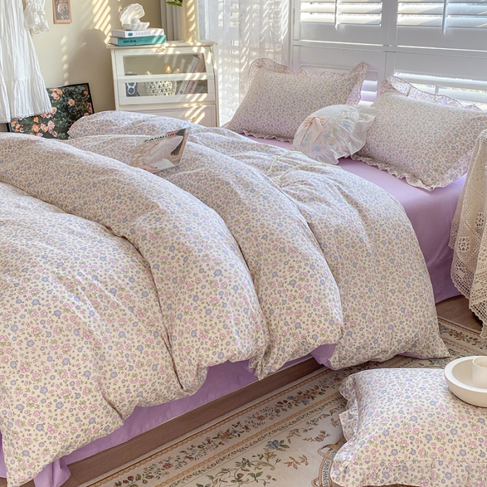 91家纺网 家纺一手货源 找家纺 潮邦 2025新款13372全棉韩式花卉四件套【含买家秀】 莫言