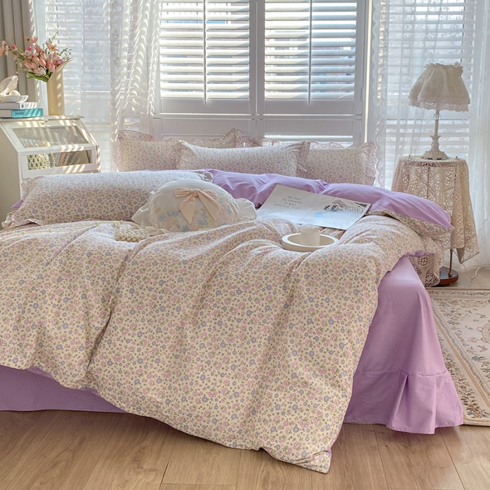 91家纺网 家纺一手货源 找家纺 潮邦 2025新款13372全棉韩式花卉四件套【含买家秀】 莫言