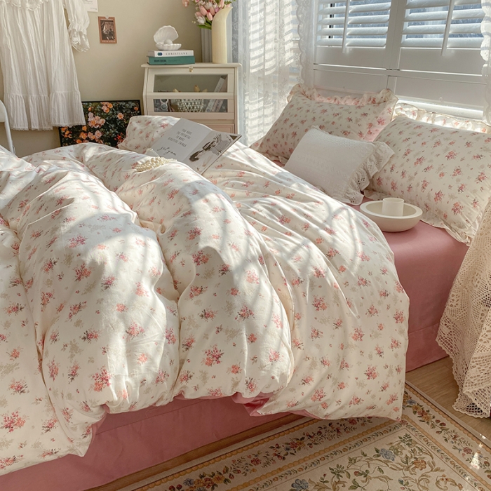 91家纺网 家纺一手货源 找家纺 潮邦 2025新款13372全棉韩式花卉四件套【含买家秀】 屋顶花园