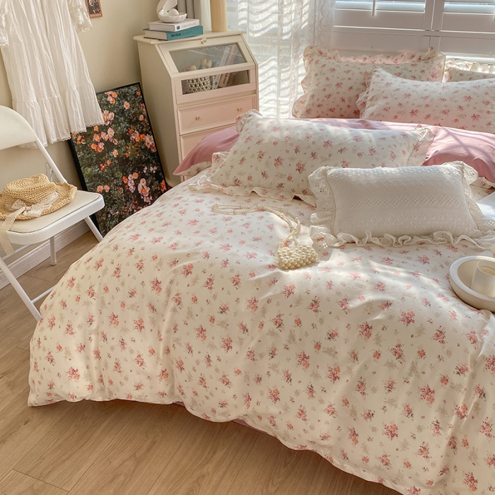 91家纺网 家纺一手货源 找家纺 潮邦 2025新款13372全棉韩式花卉四件套【含买家秀】 屋顶花园