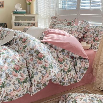 潮邦 2025新款13372全棉韩式花卉四件套【含买家秀】 香雪兰