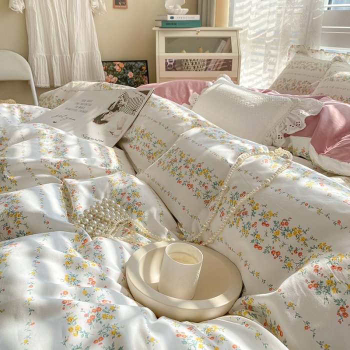 91家纺网 家纺一手货源 找家纺 潮邦 2025新款13372全棉韩式花卉四件套【含买家秀】 心弦