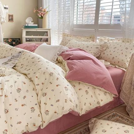 潮邦 2025新款13372全棉韩式花卉四件套【含买家秀】 萱花