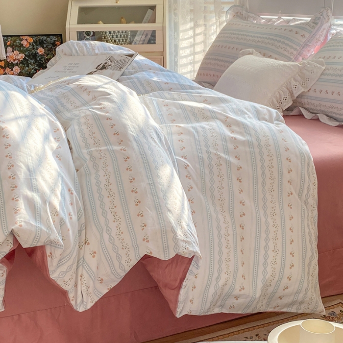 91家纺网 家纺一手货源 找家纺 潮邦 2025新款13372全棉韩式花卉四件套【含买家秀】 樱桃花