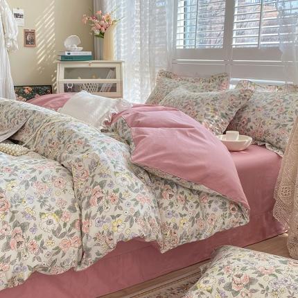 潮邦 2025新款13372全棉韩式花卉四件套【含买家秀】 优雅花香