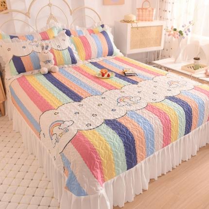 （总）后庭寝室 2023韩式绗缝夹棉大花边床盖
