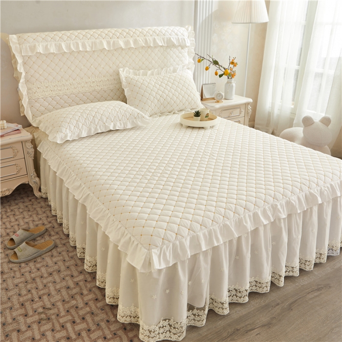 91家纺网 家纺一手货源 找家纺 （总）十个点 2024新款全棉公主夹棉单床裙