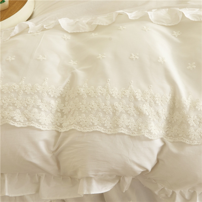 91家纺网 家纺一手货源 找家纺 （总）十个点 2024新款全棉公主夹棉床裙四件套