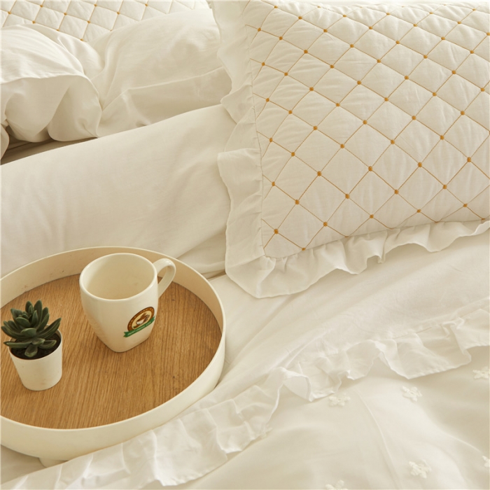 91家纺网 家纺一手货源 找家纺 （总）十个点 2024新款全棉公主夹棉床裙四件套