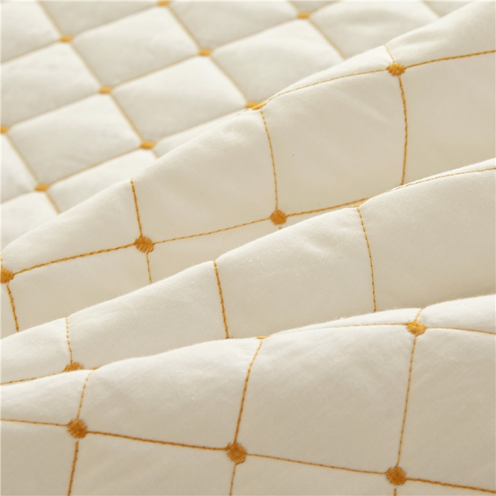 91家纺网 家纺一手货源 找家纺 十个点 2024新款全棉公主夹棉床裙四件套 白色