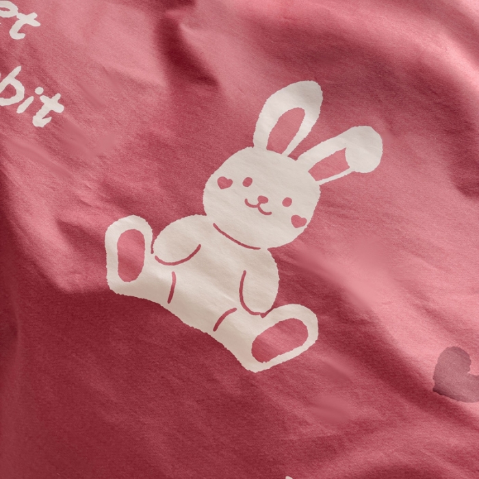 91家纺网 家纺一手货源 找家纺 (总) 金丝鸟 2023新款舒适柔软全棉四季可用四件套--吉祥兔