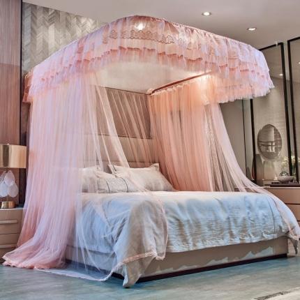 91家纺网 家纺一手货源 找家纺 夏彩 8559U型蕾丝导轨蚊帐 88559-玉色