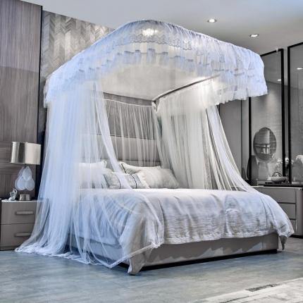 91家纺网 家纺一手货源 找家纺 夏彩 8559U型蕾丝导轨蚊帐 88559-白色