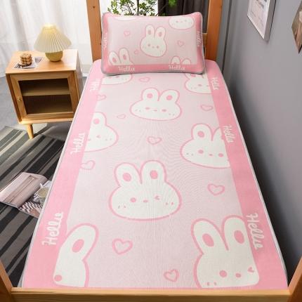 91家纺网 家纺一手货源 找家纺 （总）多樂家纺2024新款日系卡通学生床大版冰丝凉席两件套