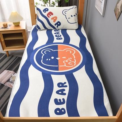 91家纺网 家纺一手货源 找家纺 （总）多樂家纺2024新款日系卡通学生床大版冰丝凉席两件套