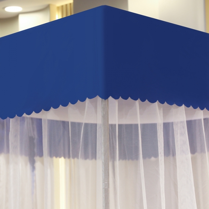 91家纺网 家纺一手货源 找家纺 初心家纺 2025新款可脱卸防尘顶蚊帐--恋家 宝石蓝