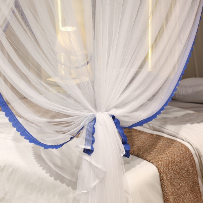 91家纺网 家纺一手货源 找家纺 初心家纺 2025新款可脱卸防尘顶蚊帐--恋家 宝石蓝