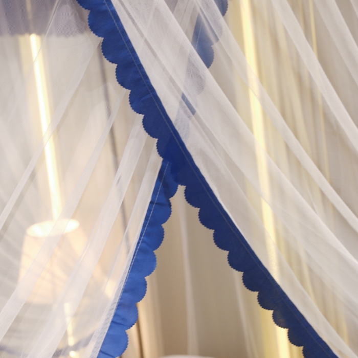 91家纺网 家纺一手货源 找家纺 初心家纺 2025新款可脱卸防尘顶蚊帐--恋家 宝石蓝