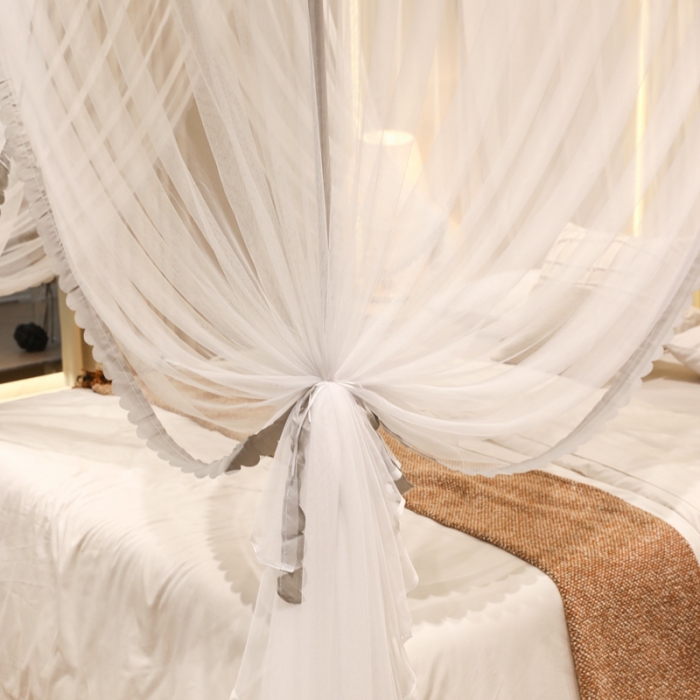 91家纺网 家纺一手货源 找家纺 初心家纺 2025新款可脱卸防尘顶蚊帐--恋家 高级灰