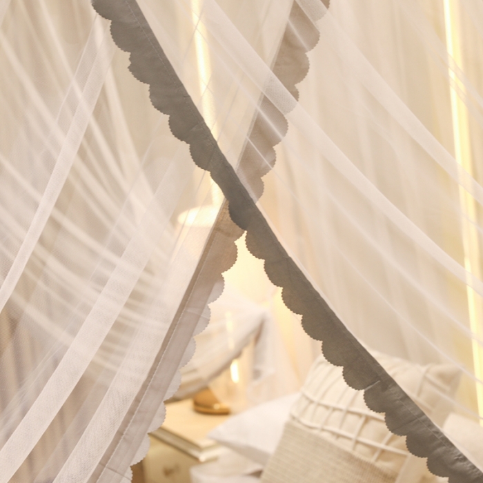 91家纺网 家纺一手货源 找家纺 初心家纺 2025新款可脱卸防尘顶蚊帐--恋家 高级灰