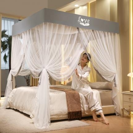 初心家纺 2025新款可脱卸防尘顶蚊帐--恋家 高级灰