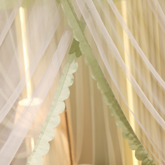 91家纺网 家纺一手货源 找家纺 初心家纺 2025新款可脱卸防尘顶蚊帐--恋家 青春绿