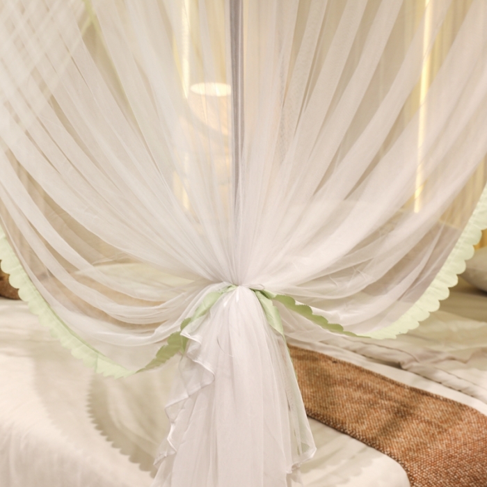 91家纺网 家纺一手货源 找家纺 初心家纺 2025新款可脱卸防尘顶蚊帐--恋家 青春绿