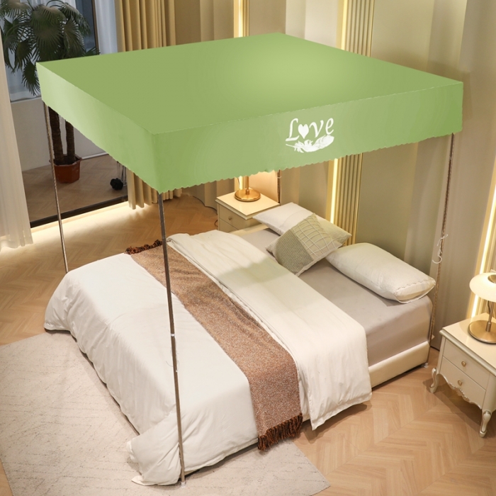 91家纺网 家纺一手货源 找家纺 初心家纺 2025新款可脱卸防尘顶蚊帐--恋家 青春绿