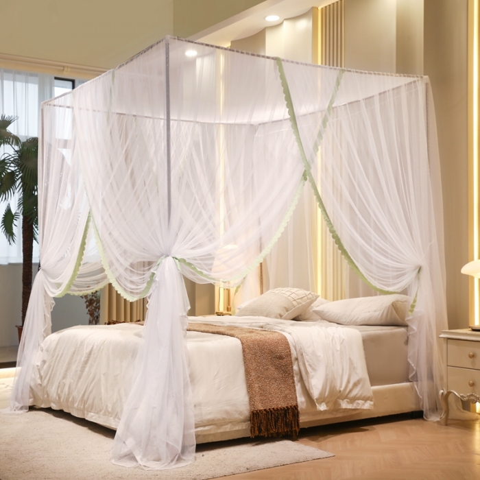 91家纺网 家纺一手货源 找家纺 初心家纺 2025新款可脱卸防尘顶蚊帐--恋家 青春绿