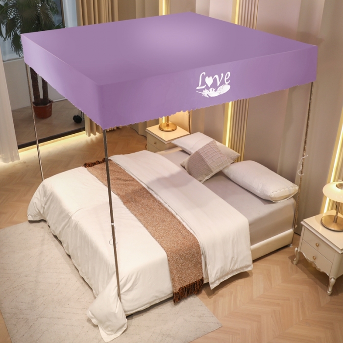 91家纺网 家纺一手货源 找家纺 初心家纺 2025新款可脱卸防尘顶蚊帐--恋家 温柔紫