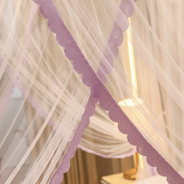 91家纺网 家纺一手货源 找家纺 初心家纺 2025新款可脱卸防尘顶蚊帐--恋家 温柔紫