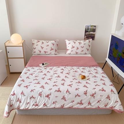 91家纺网 家纺一手货源 找家纺 星期八 2023新款针织棉卡通夏被被子被芯 粉茵