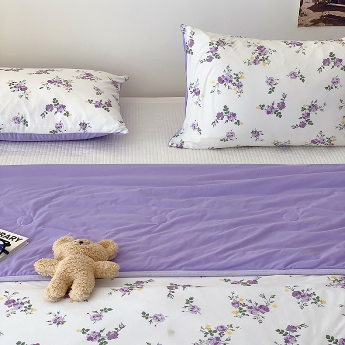 91家纺网 家纺一手货源 找家纺 星期八 2023新款针织棉卡通夏被被子被芯 紫茵