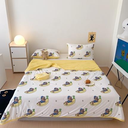 星期八 2023新款针织棉卡通夏被被子被芯 香蕉熊