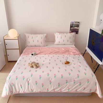 星期八 2023新款针织棉卡通夏被被子被芯 郁金香