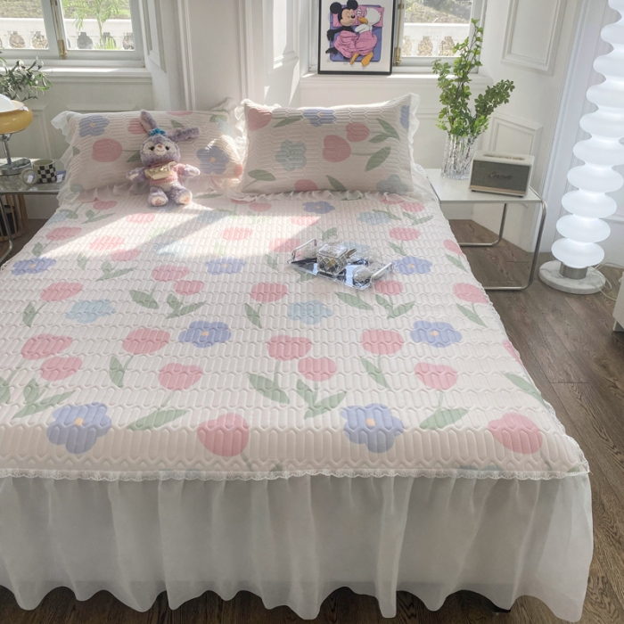 91家纺网 家纺一手货源 找家纺 邦妮 2024新款凉感丝乳胶凉席 眷恋