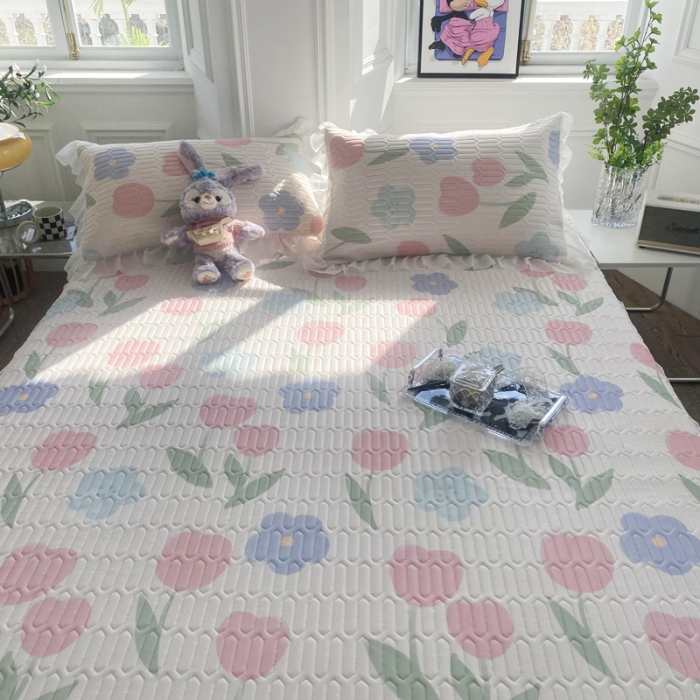 91家纺网 家纺一手货源 找家纺 邦妮 2024新款凉感丝乳胶凉席 眷恋