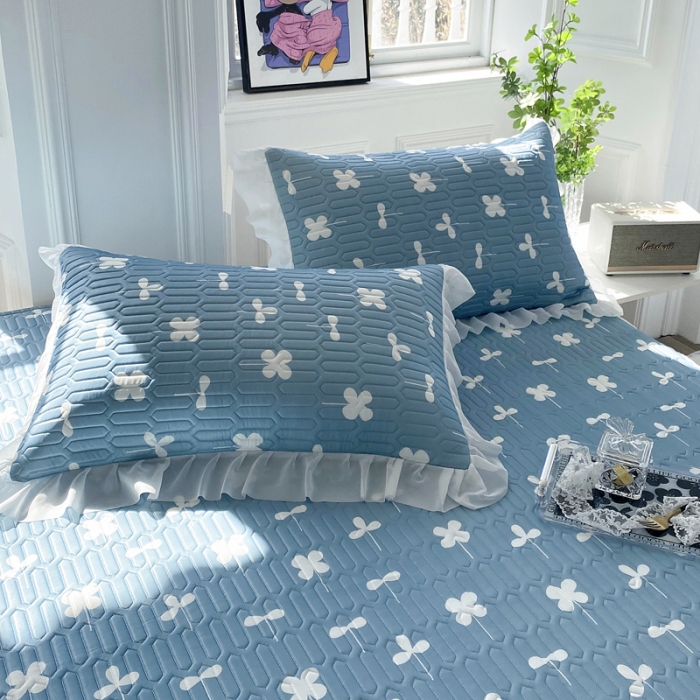 91家纺网 家纺一手货源 找家纺 邦妮 2024新款凉感丝乳胶凉席 梦幻蓝调